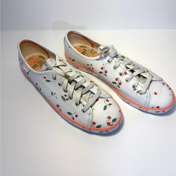 Keds x Rifle Paper Co Kickstart Leather Strawberry SZ 10 EUC - Picture 2 of 11